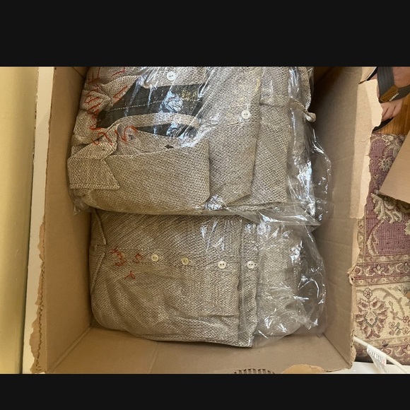 19 left vintage shirt Dresses-small-XL-golden beige with glitter like design. - Picture 7 of 12